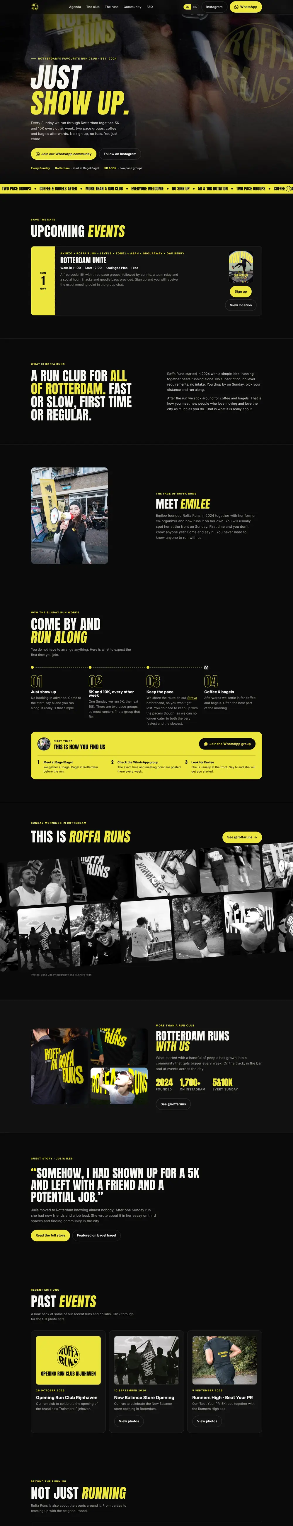 Website van Roffa Runs